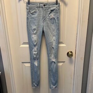 Hollister Light Wash Distressed Skinny Jeans